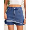 image:imageSidefeel Skorts for Woman Jean Skirt High Waisted Stretchy Denim Skort Mini Skirts with PocketsDark Blue