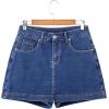image:imageSidefeel Skorts for Woman Jean Skirt High Waisted Stretchy Denim Skort Mini Skirts with PocketsDark Blue