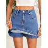 image:imageSidefeel Skorts for Woman Jean Skirt High Waisted Stretchy Denim Skort Mini Skirts with PocketsLight Blue