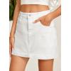 image:imageSidefeel Skorts for Woman Jean Skirt High Waisted Stretchy Denim Skort Mini Skirts with PocketsWhite