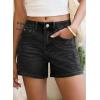 image:imageSidefeel Womens Jean Shorts High Waisted Stretchy Casual Side Seam Denim ShortsBlack