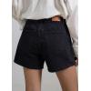 image:imageSidefeel Womens Jean Shorts High Waisted Stretchy Casual Side Seam Denim ShortsBlack