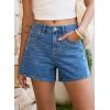 image:imageSidefeel Womens Jean Shorts High Waisted Stretchy Casual Side Seam Denim ShortsBlue