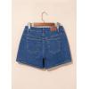 image:imageSidefeel Womens Jean Shorts High Waisted Stretchy Casual Side Seam Denim ShortsDeep Blue