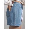 image:imageSidefeel Womens Jean Shorts High Waisted Stretchy Casual Side Seam Denim ShortsSky Blue
