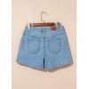 image:imageSidefeel Womens Jean Shorts High Waisted Stretchy Casual Side Seam Denim ShortsSky Blue