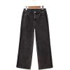 image:imageSidefeel Womens Wide Leg Jeans High Waisted Straight Leg Stretchy Patchwork Side Panel Denim Pants with PocketsBlack