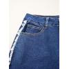 image:imageSidefeel Womens Wide Leg Jeans High Waisted Straight Leg Stretchy Patchwork Side Panel Denim Pants with PocketsBluing