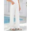 image:imageSidefeel Womens Wide Leg Jeans High Waisted Straight Leg Stretchy Patchwork Side Panel Denim Pants with PocketsWhite