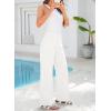 image:imageSidefeel Womens Wide Leg Jeans High Waisted Straight Leg Stretchy Patchwork Side Panel Denim Pants with PocketsWhite