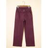 image:imageSidefeel Womens Wide Leg Jeans High Waisted Stretchy Straight Leg Jeans Trendy Seamed Front Loose Denim PantsBurgundy