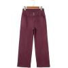 image:imageSidefeel Womens Wide Leg Jeans High Waisted Stretchy Straight Leg Jeans Trendy Seamed Front Loose Denim PantsBurgundy