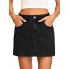 image:imageSidefeel Skorts for Woman Jean Skirt High Waisted Stretchy Denim Skort Mini Skirts with PocketsBlack
