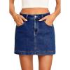 image:imageSidefeel Skorts for Woman Jean Skirt High Waisted Stretchy Denim Skort Mini Skirts with PocketsBluing