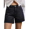 image:imageSidefeel Womens Jean Shorts High Waisted Stretchy Casual Side Seam Denim ShortsBlack