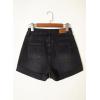 image:imageSidefeel Womens Jean Shorts Casual High Waisted Stretchy Buttoned Folded Hem Denim ShortsBlack