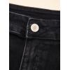 image:imageSidefeel Womens Jean Shorts Casual High Waisted Stretchy Buttoned Folded Hem Denim ShortsBlack
