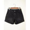 image:imageSidefeel Womens Jean Shorts Casual High Waisted Stretchy Buttoned Folded Hem Denim ShortsBlack