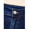image:imageSidefeel Womens Jean Shorts Casual High Waisted Stretchy Buttoned Folded Hem Denim ShortsBluing