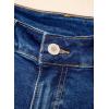 image:imageSidefeel Womens Jean Shorts Casual High Waisted Stretchy Buttoned Folded Hem Denim ShortsDark Blue