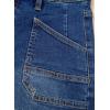 image:imageSidefeel Womens Jean Shorts Casual High Waisted Stretchy Buttoned Folded Hem Denim ShortsDark Blue