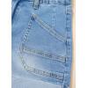 image:imageSidefeel Womens Jean Shorts Casual High Waisted Stretchy Buttoned Folded Hem Denim ShortsIceland Blue