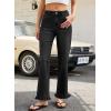 image:imageSidefeel Womens Jeans Wide Leg High Rise Stretchy Jeans Ruffle Hem Straight Leg Denim Pants with PocketsBlack