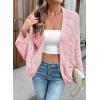 image:imageSidefeel Womens Crochet Oversized Cardigan Sweaters Spring Hollow Out Long Batwing Sleeve Summer Shrugs Lightweight SweaterPink