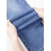 image:imageSidefeel Womens Straight Leg Jeans High Waisted Stretchy Rhinestone Wide Leg Denim PantsDark Blue