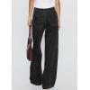 image:imageSidefeel Womens Wide Leg Jeans Low Waisted Stretchy Drawstring Button Down Denim PantsBlack