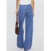 image:imageSidefeel Womens Wide Leg Jeans Low Waisted Stretchy Drawstring Button Down Denim PantsLight Blue