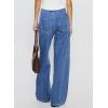image:imageSidefeel Womens Wide Leg Jeans Low Waisted Stretchy Drawstring Button Down Denim PantsLight Blue