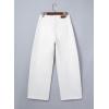 image:imageSidefeel Womens Wide Leg Jeans Low Waisted Stretchy Drawstring Button Down Denim PantsWhite