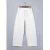 image:imageSidefeel Womens Wide Leg Jeans Low Waisted Stretchy Drawstring Button Down Denim PantsWhite