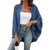 image:imageSidefeel Womens Crochet Oversized Cardigan Sweaters Spring Hollow Out Long Batwing Sleeve Summer Shrugs Lightweight SweaterAshleigh Blue