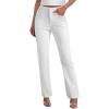 image:imageSidefeel Womens Straight Leg Jeans High Waisted Stretchy Rhinestone Wide Leg Denim PantsWhite