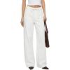 image:imageSidefeel Womens Wide Leg Jeans Low Waisted Stretchy Drawstring Button Down Denim PantsWhite