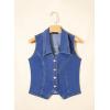 image:imageSidefeel Womens Denim Vest Lapel Sleeveless Button Down Crop Trendy Cowgirl Outfit Jean Vest TopBlue