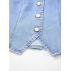 image:imageSidefeel Womens Denim Vest Lapel Sleeveless Button Down Crop Trendy Cowgirl Outfit Jean Vest TopSky Blue
