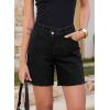 image:imageSidefeel Womens Jean Shorts High Waisted Stretchy Bermuda Raw Hem Denim Summer ShortsBlack