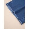 image:imageSidefeel Womens Jean Shorts High Waisted Stretchy Bermuda Raw Hem Denim Summer ShortsBlue