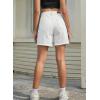 image:imageSidefeel Womens Jean Shorts High Waisted Stretchy Bermuda Raw Hem Denim Summer ShortsWhite