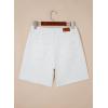 image:imageSidefeel Womens Jean Shorts High Waisted Stretchy Bermuda Raw Hem Denim Summer ShortsWhite
