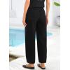 image:imageSidefeel Womens Baggy Wide Leg Jeans Elastic Waist Drawstring Front Seam Ankle High Waisted Barrel JeansBlack
