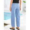 image:imageSidefeel Womens Baggy Wide Leg Jeans Elastic Waist Drawstring Front Seam Ankle High Waisted Barrel JeansIceland Blue