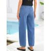 image:imageSidefeel Womens Baggy Wide Leg Jeans Elastic Waist Drawstring Front Seam Ankle High Waisted Barrel JeansLight Blue