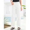 image:imageSidefeel Womens Baggy Wide Leg Jeans Elastic Waist Drawstring Front Seam Ankle High Waisted Barrel JeansWhite