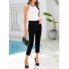 image:imageSidefeel Womens Capri Jeans High Waist Stretchy Skinny Jeans Casual Summer Trendy Cropped Pants with Welt PocketsBlack
