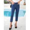 image:imageSidefeel Womens Capri Jeans High Waist Stretchy Skinny Jeans Casual Summer Trendy Cropped Pants with Welt PocketsBlue