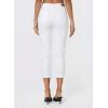 image:imageSidefeel Womens Capri Jeans High Waist Stretchy Skinny Jeans Casual Summer Trendy Cropped Pants with Welt PocketsCream White